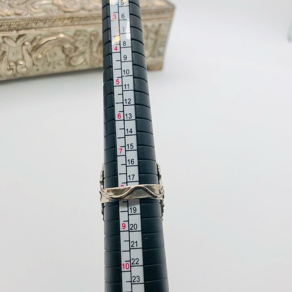 Vintage Beautiful Silver Mosaic Statement Ring Size 8 - Picture 7 of 10